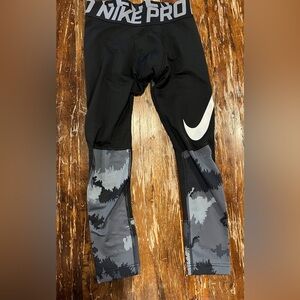 Nike Kids Black and Gray Athletic Long Underwear